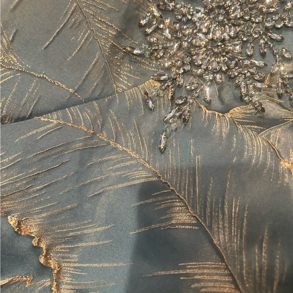 Maroni  Blue / Turquoise Leaf Pattern Dress - Picture 11 of 11